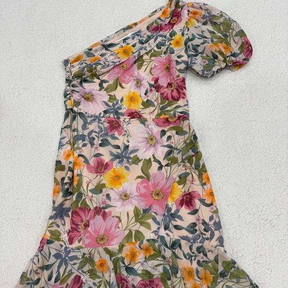 ASTR The Label One Shoulder Santorini Floral Midi Dress Small - Picture 3 of 8